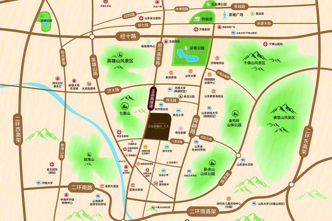 济南白金瀚宫天玉区位图